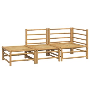 Salon de jardin meuble d'extérieur ensemble de 69 x 69 x 65 cm bambou marron