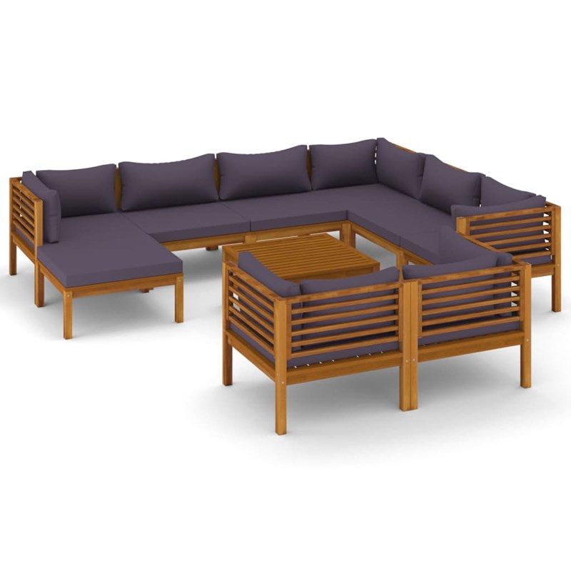 Salon de jardin meuble d'extérieur ensemble de 65 x 65 x 35 cm bois marron