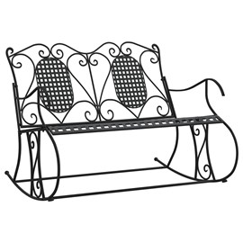 Banc de jardin meuble de patio d'extérieur 113 x 84 x 94 cm noir