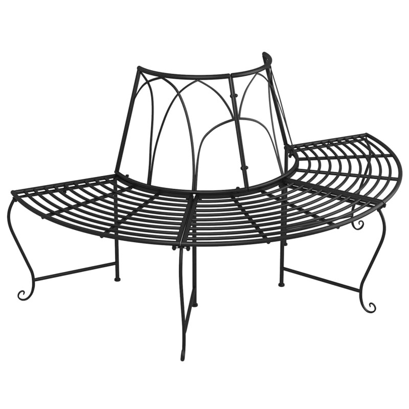 Banc de jardin meuble de patio d'extérieur 159 x 78.5 x 89 cm noir