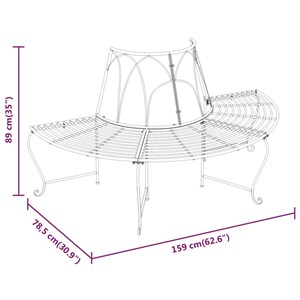 Banc de jardin meuble de patio d'extérieur 159 x 78.5 x 89 cm noir