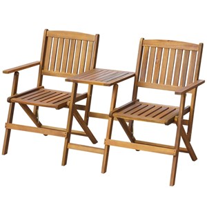 Banc de jardin meuble de patio d'extérieur 140 x 60 x 88 cm bois marron