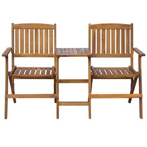 Banc de jardin meuble de patio d'extérieur 140 x 60 x 88 cm bois marron