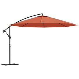 Parasol meuble de jardin en porte-à-fau x 350 x 350 x 280 cm aluminium