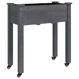 Jardinière bac lit surélevé plantes fleurs terrasse 71 x 37 x 80 cm bois marron