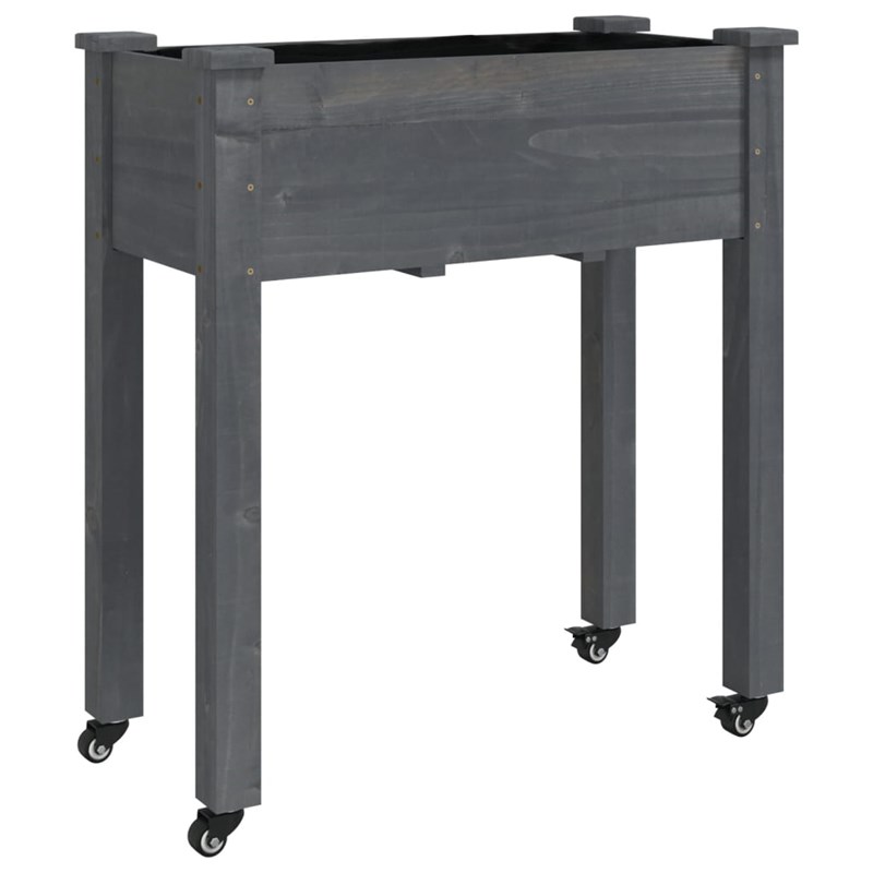 Jardinière bac lit surélevé plantes fleurs terrasse 71 x 37 x 80 cm bois marron