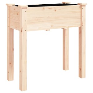 Jardinière bac lit surélevé plantes fleurs terrasse 71 x 37 x 80 cm bois marron