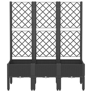 Jardinière bac lit surélevé plantes fleurs terrasse 120 x 40 x 142 cm noir