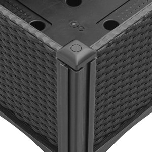 Jardinière bac lit surélevé plantes fleurs terrasse 120 x 40 x 142 cm noir