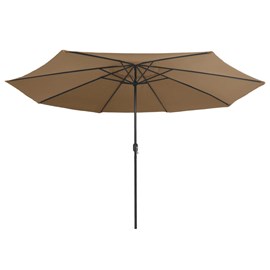 Parasol d'extérieur avec mât en métal 400 400 x 400 x 267 cm métal argentée