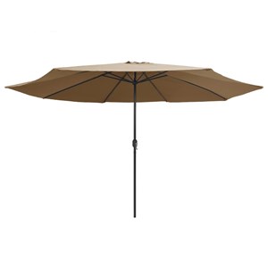 Parasol d'extérieur avec mât en métal 400 400 x 400 x 267 cm métal argentée