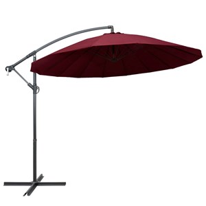 Parasol suspendu 3 m mât en aluminium 3 x 3 x 2.58 cm aluminium bordeaux