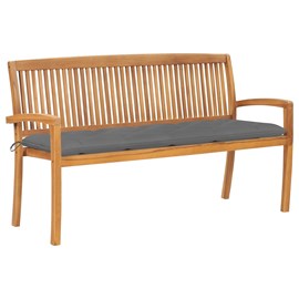 Banc de jardin meuble de patio d'extérieur 150 x 57.5 x 90 cm bois marron