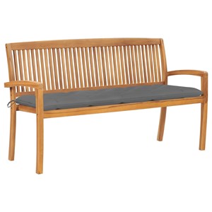 Banc de jardin meuble de patio d'extérieur 150 x 57.5 x 90 cm bois marron