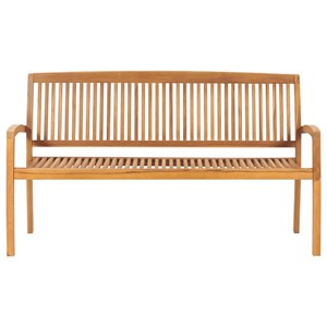 Banc de jardin meuble de patio d'extérieur 159 x 57.5 x 90 cm bois marron
