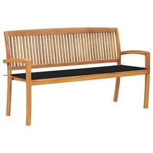 Banc de jardin meuble de patio d'extérieur 159 x 57.5 x 90 cm bois marron
