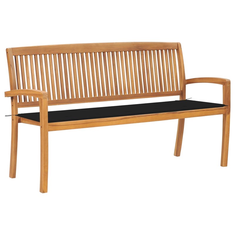 Banc de jardin meuble de patio d'extérieur 159 x 57.5 x 90 cm bois marron
