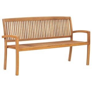 Banc de jardin meuble de patio d'extérieur 159 x 57.5 x 90 cm bois marron