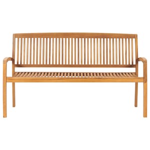 Banc de jardin meuble de patio d'extérieur 159 x 57.5 x 90 cm bois marron