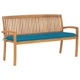 Banc de jardin meuble de patio d'extérieur 159 x 57.5 x 90 cm bois marron