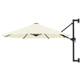 Parasol mural avec mât métallique 300 cm 300 x 300 x 131 cm métal argentée