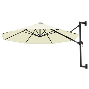 Parasol mural avec mât métallique 300 cm 300 x 300 x 131 cm métal argentée