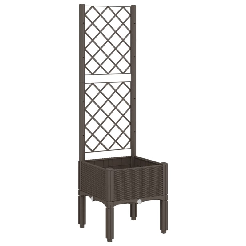 Helloshop26 - Jardinière bac lit surélevé plantes fleurs terrasse 40 x 40 x 142 cm marron