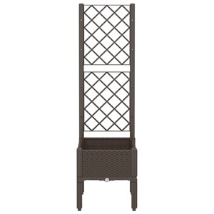 Jardinière bac lit surélevé plantes fleurs terrasse 40 x 40 x 142 cm marron