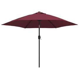 Parasol d'extérieur avec led et mât en 300 x 300 x 248 cm bordeaux
