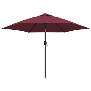 Parasol d'extérieur avec led et mât en 300 x 300 x 248 cm bordeaux