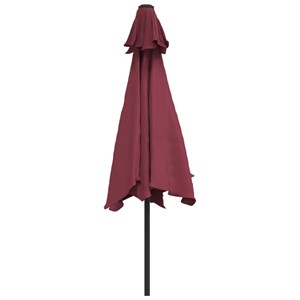 Parasol d'extérieur avec led et mât en 300 x 300 x 248 cm bordeaux
