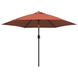 Parasol d'extérieur avec led et mât en 300 x 300 x 248 cm orange