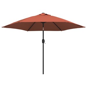 Parasol d'extérieur avec led et mât en 300 x 300 x 248 cm orange