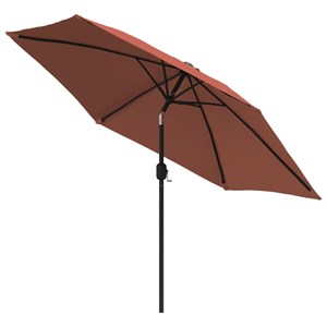 Parasol d'extérieur avec led et mât en 300 x 300 x 248 cm orange