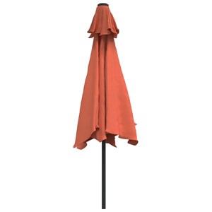 Parasol d'extérieur avec led et mât en 300 x 300 x 248 cm orange