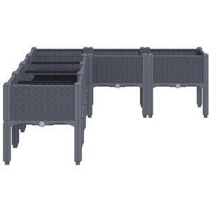 Jardinière bac lit surélevé plantes fleurs terrasse 160 x 120 x 42 cm gris