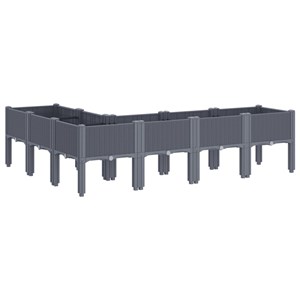 Jardinière bac lit surélevé plantes fleurs terrasse 160 x 120 x 42 cm gris