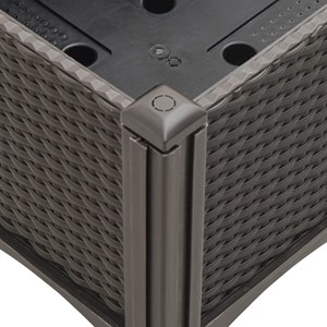 Jardinière bac lit surélevé plantes fleurs terrasse 160 x 40 x 42 cm marron