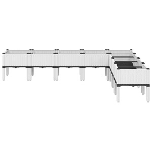 Jardinière bac lit surélevé plantes fleurs terrasse 200 x 160 x 42 cm