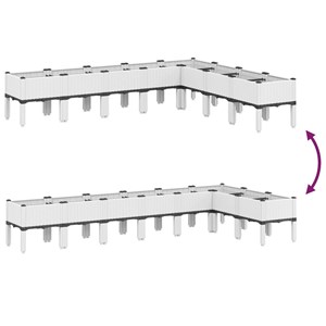 Jardinière bac lit surélevé plantes fleurs terrasse 200 x 160 x 42 cm