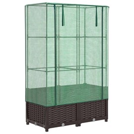 Jardinière bac lit surélevé plantes fleurs terrasse 80 x 40 x 138 cm marron