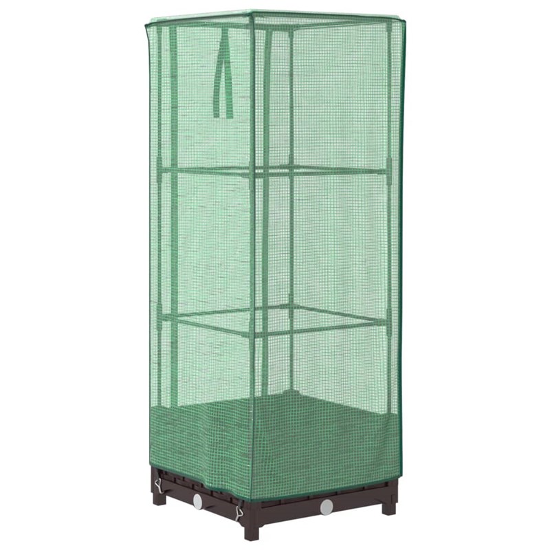 Jardinière bac lit surélevé plantes fleurs terrasse 40 x 40 x 123 cm marron