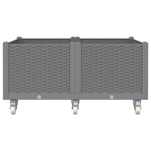 Jardinière bac lit surélevé plantes fleurs terrasse 100 x 80 x 54 cm gris