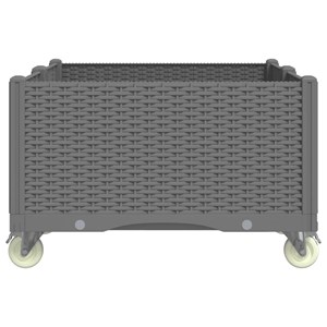 Jardinière bac lit surélevé plantes fleurs terrasse 100 x 80 x 54 cm gris