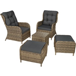 Salon de jardin marron naturel 2108049 58 x 56 x 44.5 cm marron