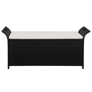 Banc de jardin meuble de patio d'extérieur 138 x 50 x 60 cm résine noir