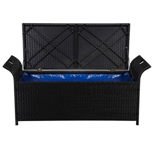 Banc de jardin meuble de patio d'extérieur 138 x 50 x 60 cm résine noir
