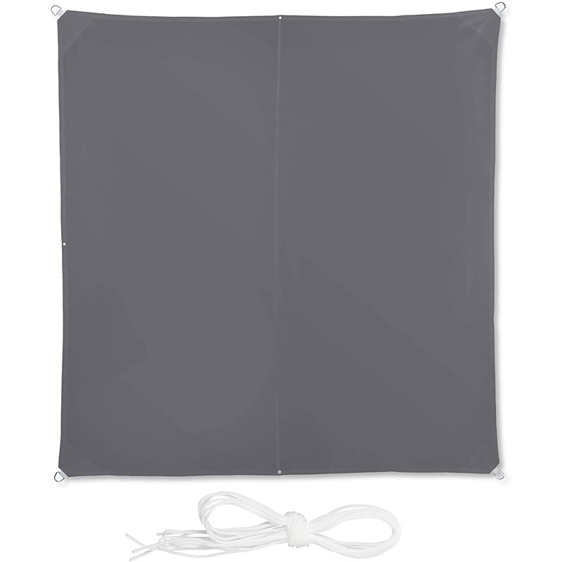 Voile d'ombrage carré 3 x 3 m 300 x 300 x 300 cm gris