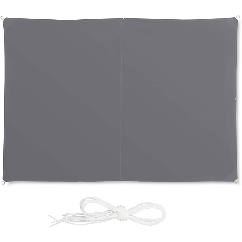 Voile d'ombrage rectangle 2 x 3 m 200 x 200 x 300 cm gris