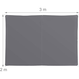 Voile d'ombrage rectangle 2 x 3 m 200 x 200 x 300 cm gris